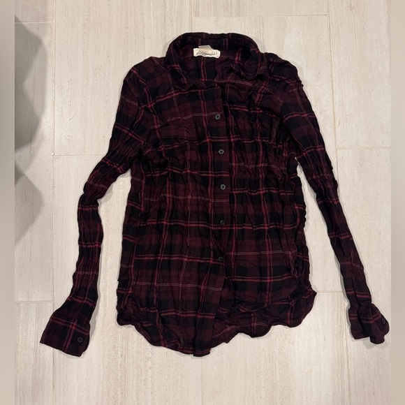 H&M Plaid Button-Up Women's Top size 2 - Picture 1 of 8